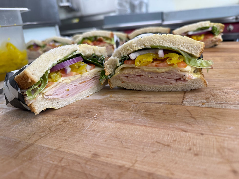 Fresh sandwich prepared at Clear Creek Market